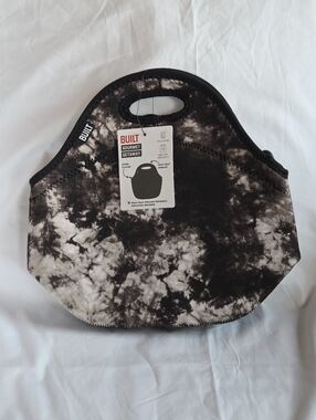 BUILT Tie-Dye Black & White Neoprene Lunch Tote NEW